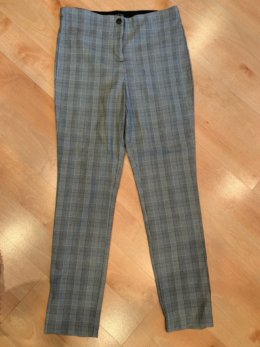 Women’s Gray Plaid Dress Pants - Classic Tailored Fit